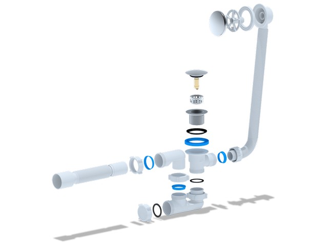 Сифон Ани,для ванн. клик-клак гриб с сеткой, перел., гиб.тр 40/50., стр. пр. Россия. Артикул EC255GS