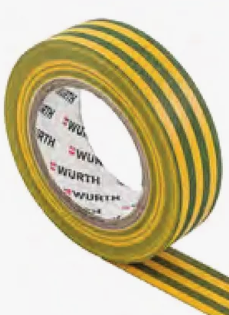 Изолента ПВХ 18ммх10м желто-зеленая, WURTH, арт.1985109 / 1985009