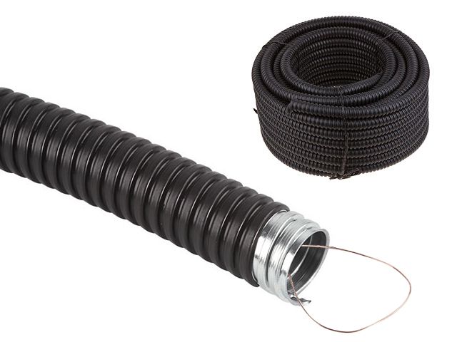 Металлорукав Р3-ЦПнг в ПВХ изоляции с протяжкой d-12 (50)