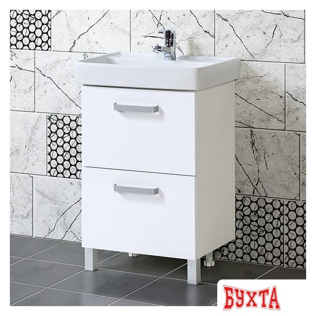 Мебель для ванных комнат Акваль Тумба Верна 60 под умывальник Бергамо 60