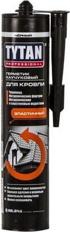 Герметик каучуковый TYTAN Professional для кровли, 310 мл черный /Польша/