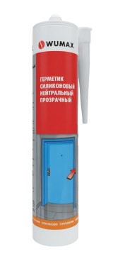 Герметик силиконовый нейтральный, прозрачный 280мл, Wumax, арт. 189253010