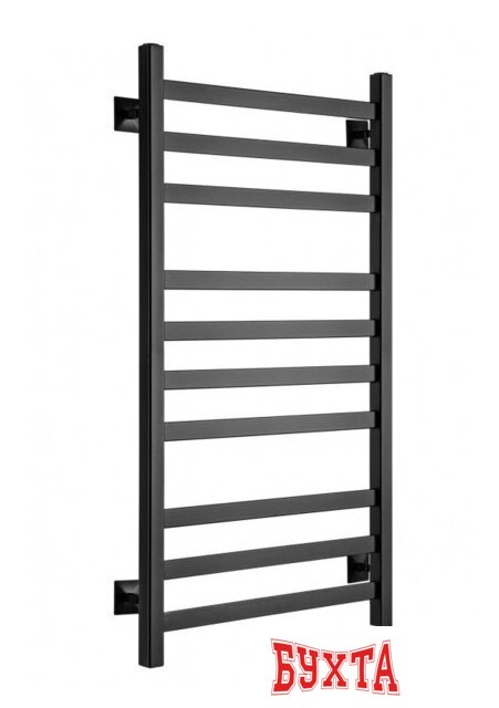 Полотенцесушитель Ростела Квадро V 30 1/2" 10 перекладин 50х100 см (черный)