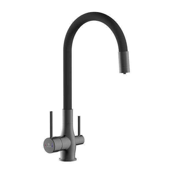 Д49-19027QH Смеситель для кухни с гибким изливом и выходом для питьевой воды