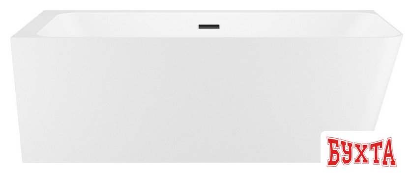 Ванна Wellsee Bromance 170x78 23160403R (пристенная ванна (левая) белый глянец, экран, ножки, сифон-автомат матовый черный)