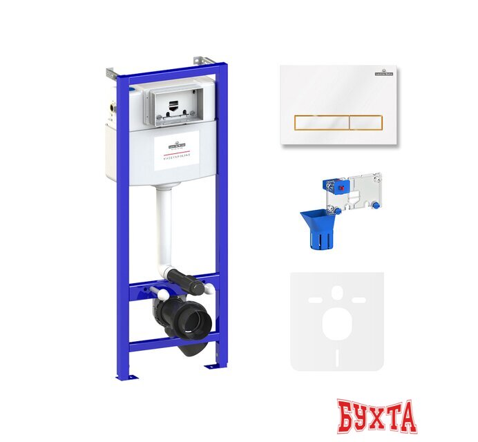 Инсталляция для унитаза Lavinia Boho Relfix 5 в 1 77010052 (белый/золотой глянец пластик)