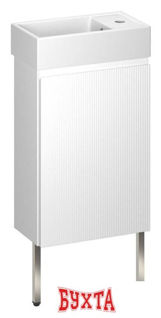 Мебель для ванных комнат Wellsee Тумба под умывальник 3 в 1 WC Area 221801003 (тумба/матовый белый, раковина/глянцевый белый, ножк��/нержавеющая сталь)