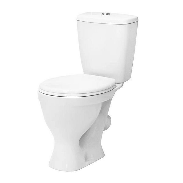 Унитаз-компакт "Эталон" стандарт (арматура 1-режим. "Уклад", сид. полипр, косой выпуск, крепл), белы