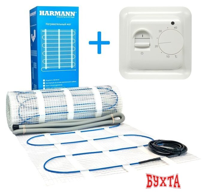 Нагревательный мат Harmann W160-035 3.5 кв.м. 560 Вт (с терморегулятором MST-1)