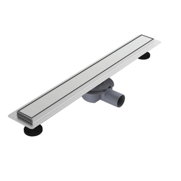 Трап лин. PR 800 мм нерж. Ø 50 мм, гориз. отв., пов. излив, комб. затв., реш. №2 из нерж. VALFEX (6)