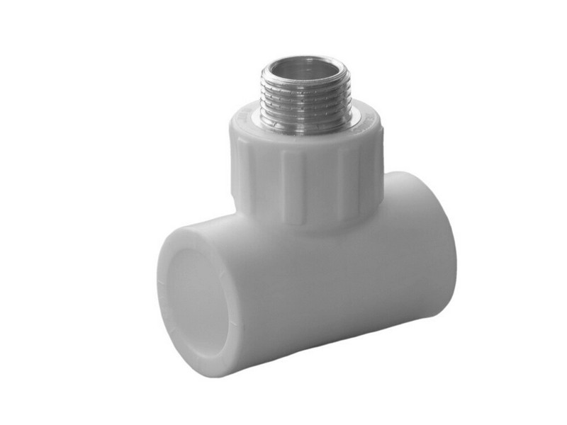 Политэк, Тройник комб. 25х3/4" с нар. р. PPRC (СЕРЫЕ), стр. пр. Россия