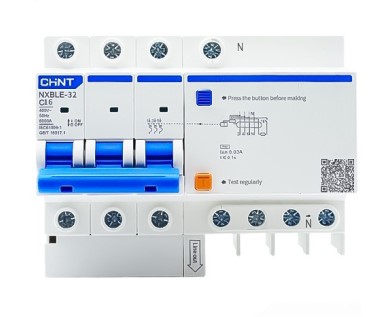 Дифференциальный автомат NXBLE-32 3P+N C16 30mA тип AC 6kA (R)(CHINT), арт.819512