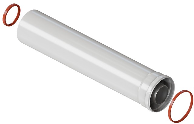 Артикул: Y-05M, Удлинитель дымохода коакс. РАСТРУБ 60/100 L 500  /Россия/