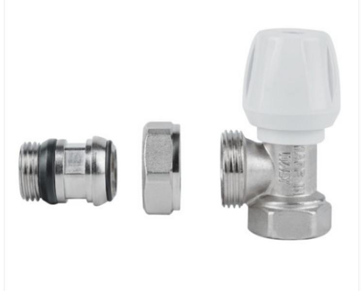 ICMA 803  Кран радиаторный угловой 1/2" (подающий) с "антипротечкой", стр. пр. Италия. Артикул 82803