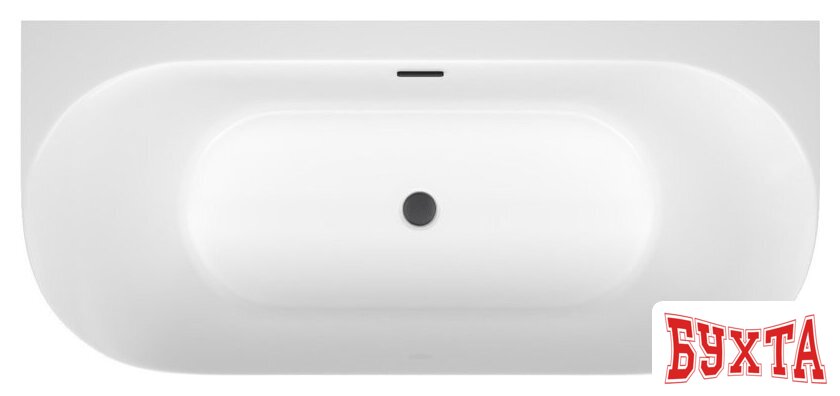 Ванна Wellsee Collaro 170x80 28910103R (пристенная ванна белый глянец, экран, ножки, сифон-автомат матовый черный) 4
