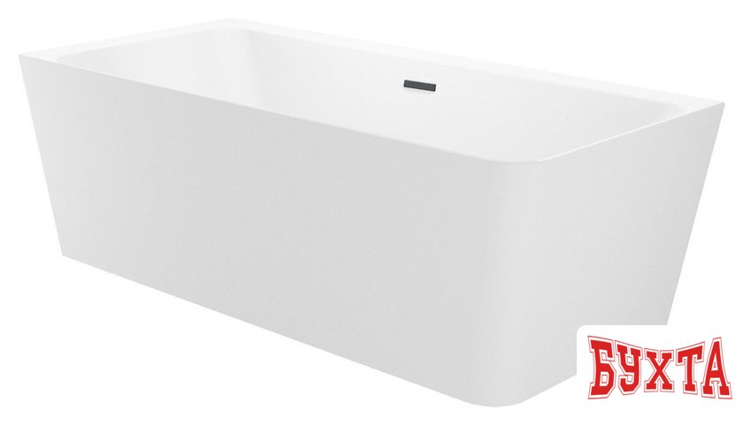 Ванна Wellsee Bromance 170x78 23160403R (пристенная ванна (левая) белый глянец, экран, ножки, сифон-автомат матовый черный) 2