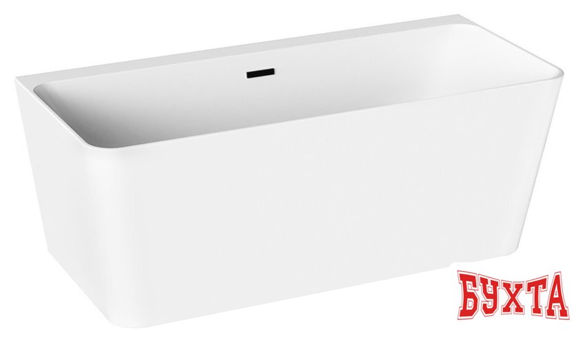 Ванна Wellsee Bromance 170x78 231601003 (пристенная ванна белый глянец, экран, ножки, сифон-автомат матовый черный) 2