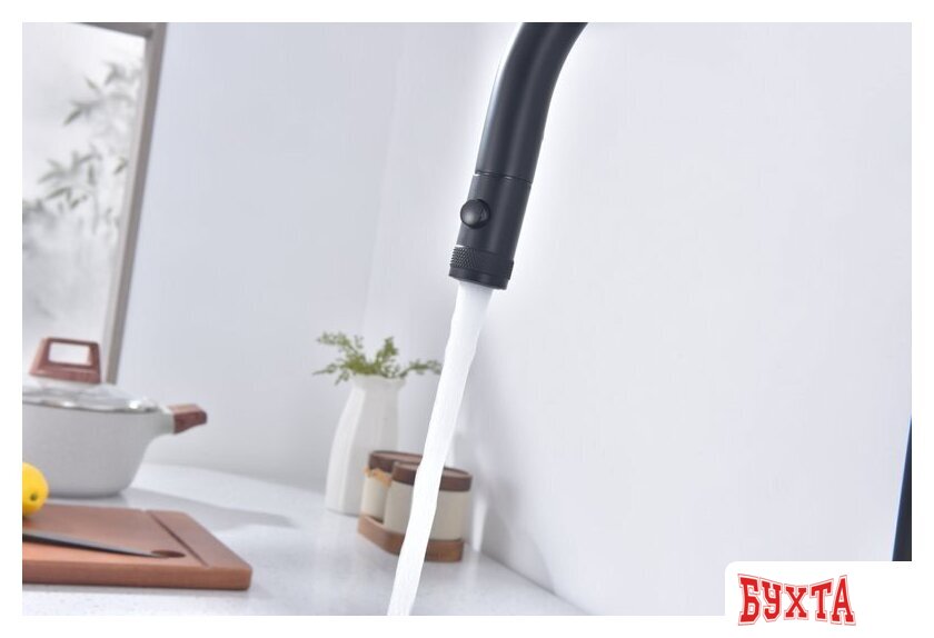 Смеситель Paulmark Galant Ga213077-GM (черный/вороненая сталь) 3