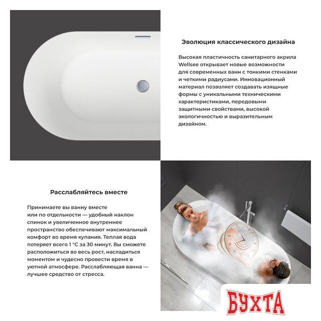 Ванна Wellsee Chalice Perfection 166x77 230601001 (отдельностоящая ванна белый глянец, экран, ножки, сифон-автомат хром) 5