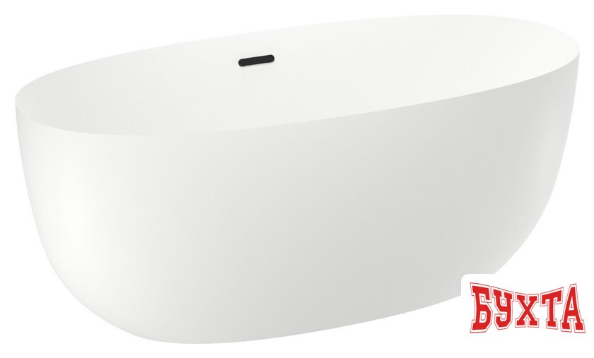 Ванна Wellsee Éclatant 159x74 231301003 (отдельностоящая ванна белый глянец, экран, ножки, сифон-автомат матовый черный) 2