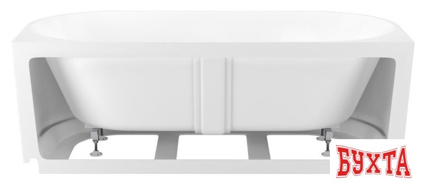 Ванна Wellsee Festive Fox 150x75 28730103R (пристенная ванна белый глянец, экран, ножки, сифон-автомат матовый черный) 3