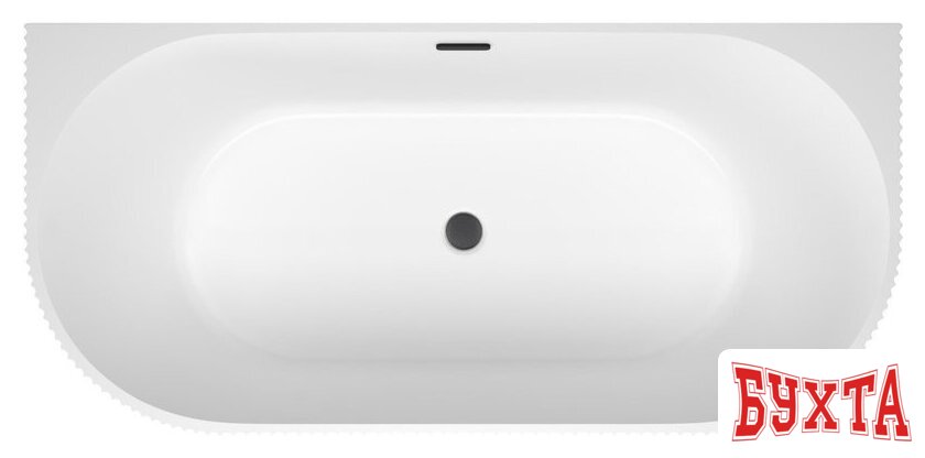 Ванна Wellsee Festive Fox 150x75 28730103R (пристенная ванна белый глянец, экран, ножки, сифон-автомат матовый черный) 4