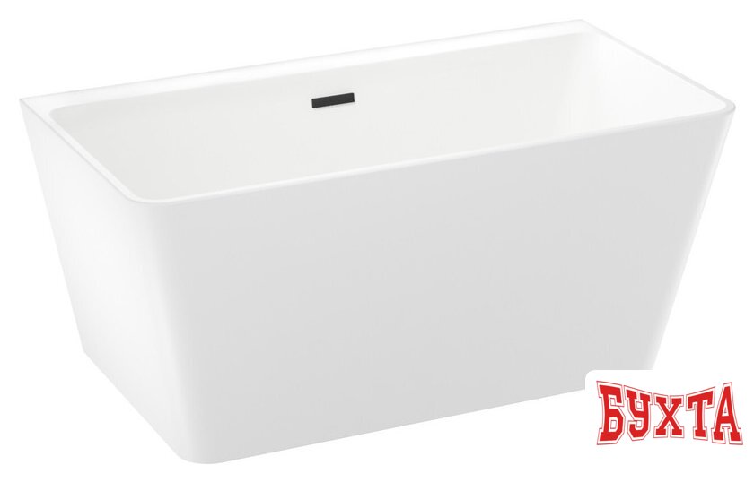 Ванна Wellsee Graceful Pro 140x74 230901003 (отдельностоящая ванна белый глянец, экран, ножки, сифон-автомат матовый черный) 2