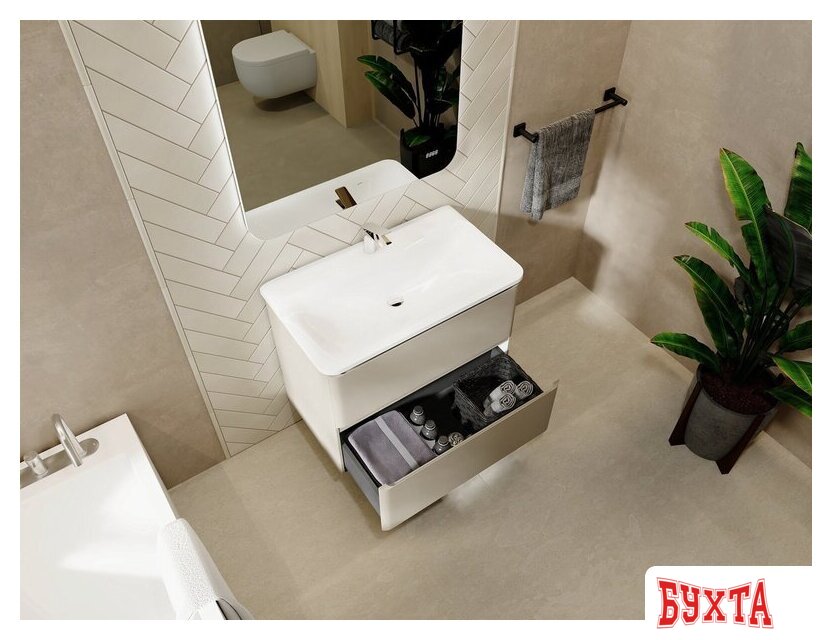 Мебель для ванных комнат Raval Тумба под умывальник Welto 80 Wel.01.80.2/P/BRS/RL 3