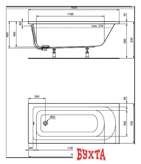 Ванна Ideal Standard Hot Line 160x70 K274501 3