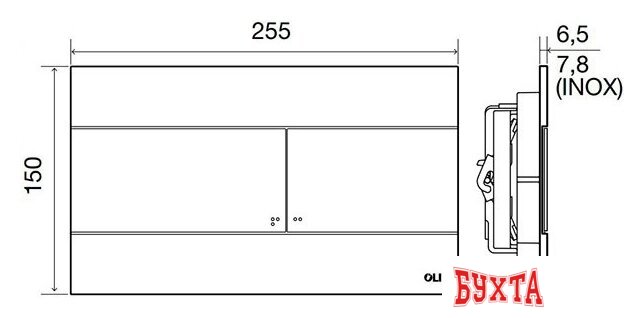 Панель смыва OLI Slim 154962 (золотистый) 3