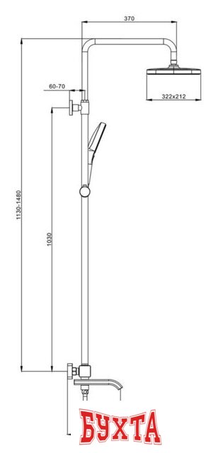 Душевая система Raglo R22.26 4