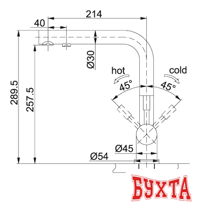 Смеситель Franke Atlas (нержавеющая сталь) 120.0179.978 2