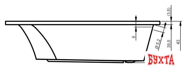 Ванна Eurolux Miamika 160x70 E1016070029 3