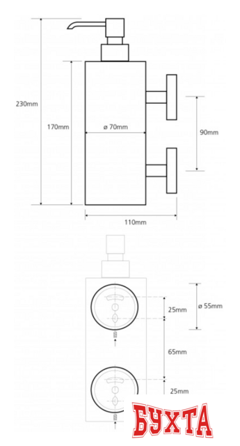 Дозатор для жидкого мыла Bemeta Omega 104109032 2