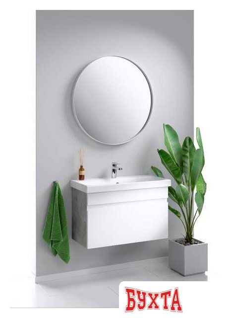 Мебель для ванных комнат Aqwella Тумба под умывальник Smart 80 SRT0108BS (бетон светлый) 4