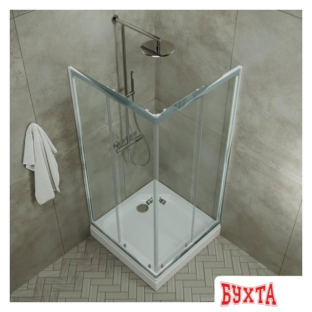 Душевой уголок Triton Вента Хром А1 90х90 без поддона (прозрачное стекло) 3