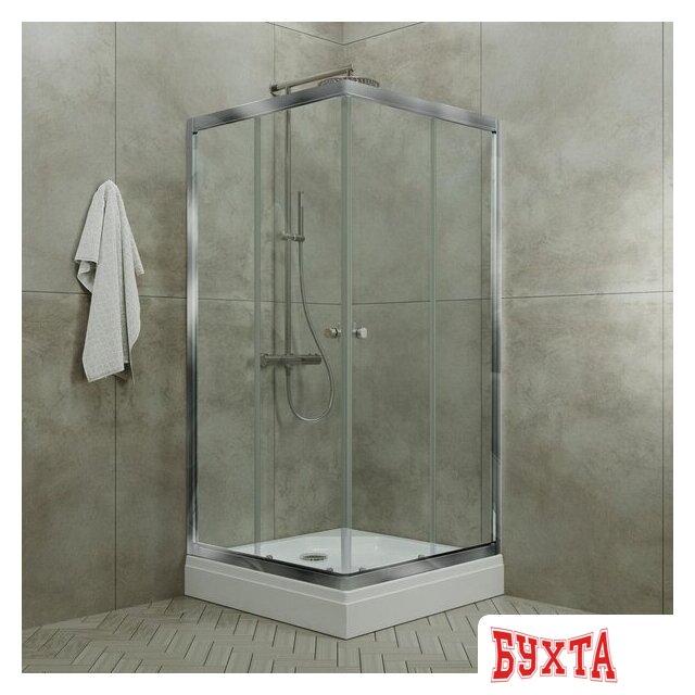 Душевой уголок Triton Вента Хром А1 90х90 без поддона (прозрачное стекло) 4