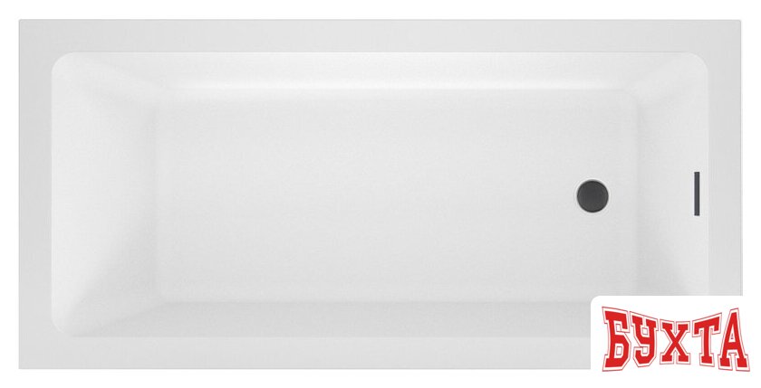 Ванна Wellsee FreeDom 2.0 165x80 23300203R (встраиваемая ванна белый глянец, сифон-автомат матовый черный)