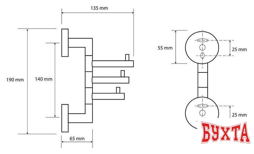 Крючок для ванны Bemeta Dark 104206070 2