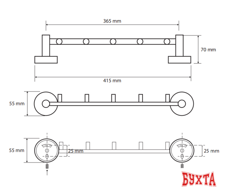 Крючок для ванны Bemeta Omega 104105112 2