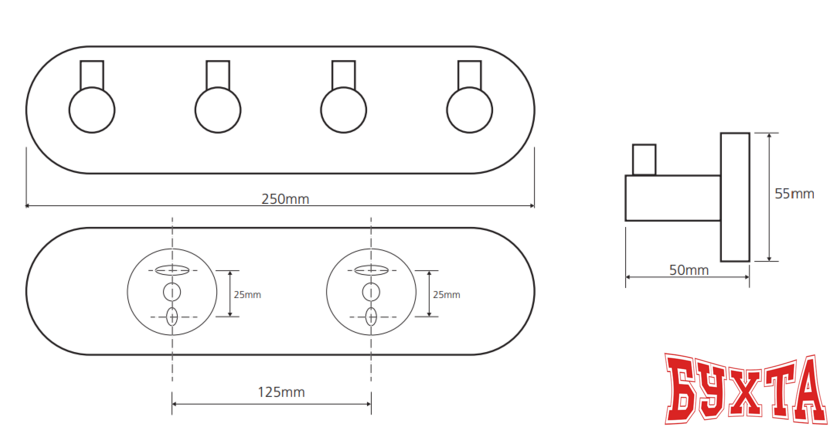 Крючок для ванны Bemeta Omega 104405212 2