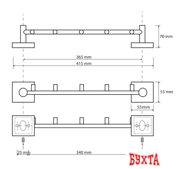 Крючок для ванны Bemeta Beta 132105112 2