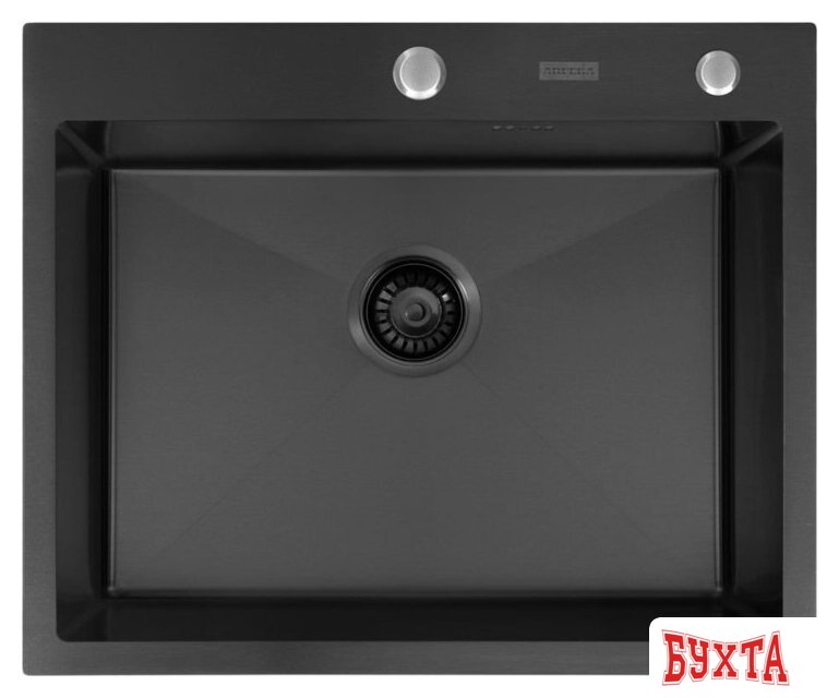 Кухонная мойка ARFEKA ECO AR мойка 600*500, коландер, дозатор BLACK 4