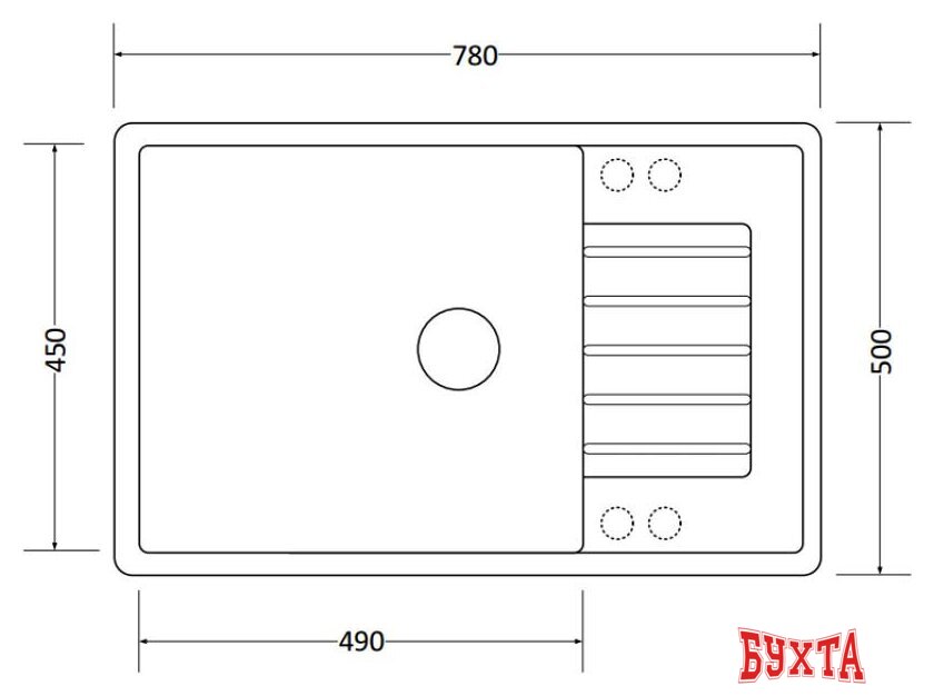 Кухонная мойка ZorG Dello 78 (черный оникс) 4