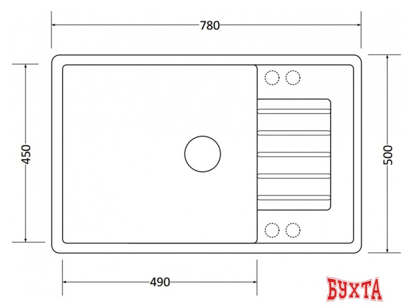 Кухонная мойка ZorG Dello 78 (черный опал) 2