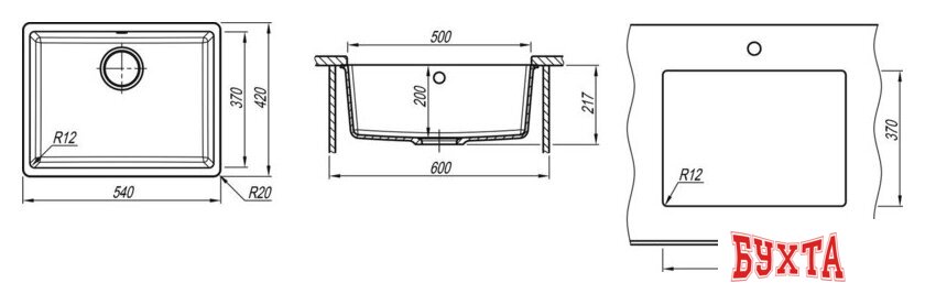 Кухонная мойка ZorG Fast 54 Premium alba 3
