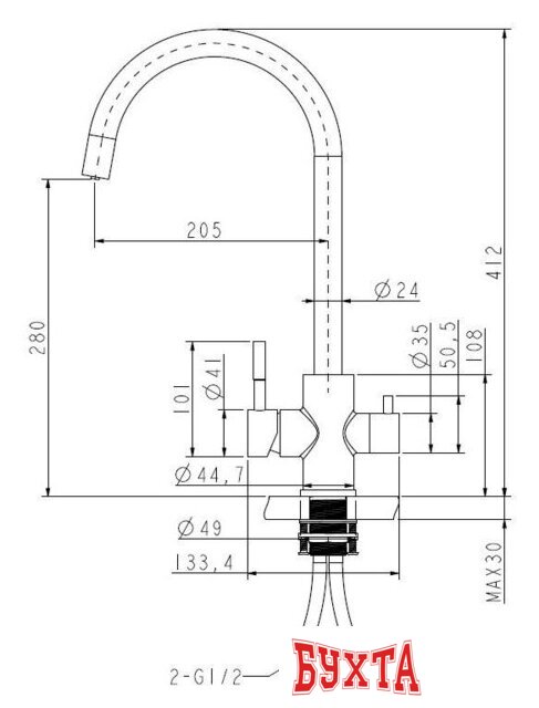 Смеситель ZorG Atlas (Premium PVD Gunblack) 2