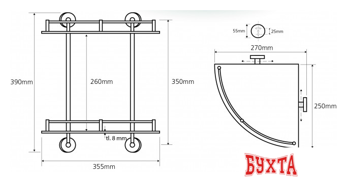 Мебель для ванных комнат Bemeta Полка Omega 104202142 2