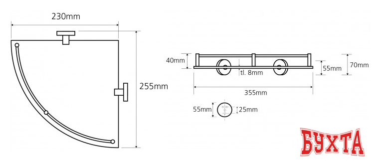 Мебель для ванных комнат Bemeta Полка Omega 104202162 2