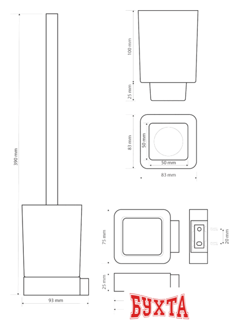 Ершик для унитаза Bemeta Solo 139113142 2